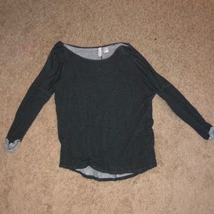 Off the shoulder grey sweater